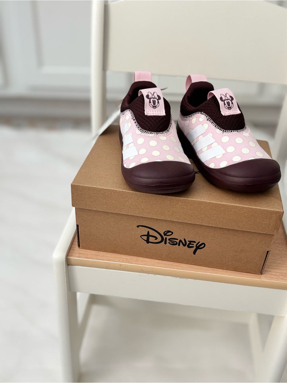 Disney Pink and Burgundy Minnie Slip-On Sneakers for Kids